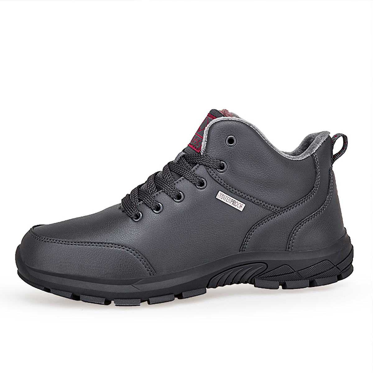 

Зимние ботинки Dad Shoes, износостойкие, нескользящие, морозостойкие, мужские, темно-серые RONGSHI, Dark Gray Fleece-Lined