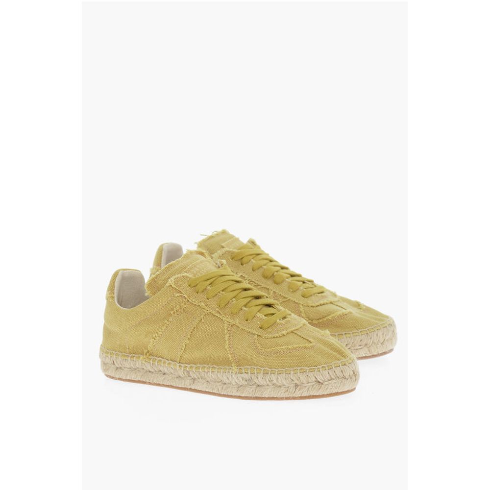 Низкие кеды из парусины MM22 с джутовой отделкой Maison Margiela, Yellow