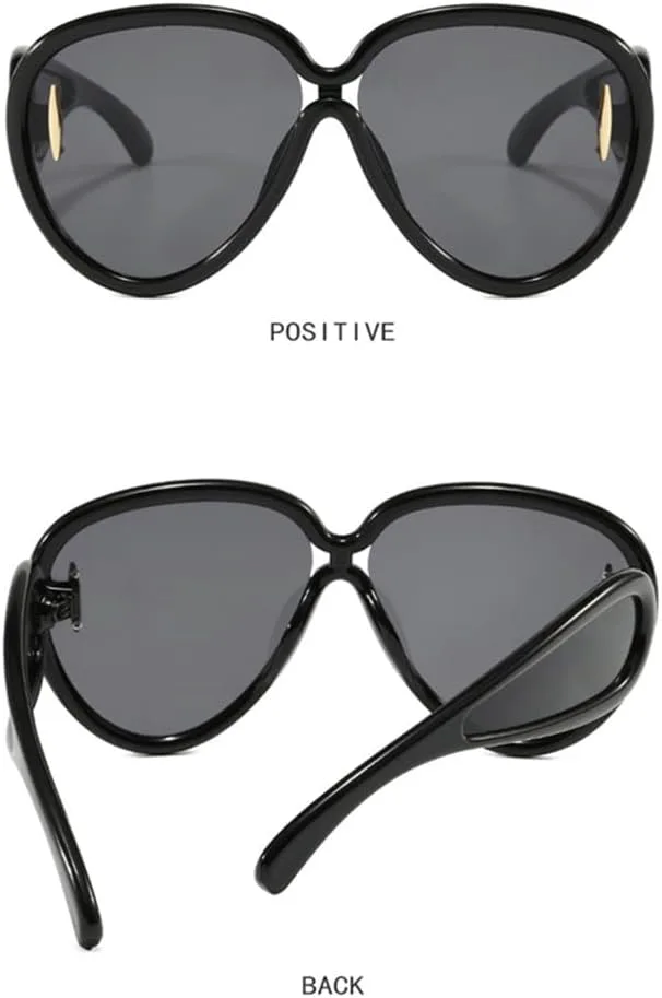 

Большие круглые солнцезащитные очки в стиле панк для женщин, овальные солнцезащитные очки в стиле стимпанк для женщин, очки в крупной оправе Generic, M-102