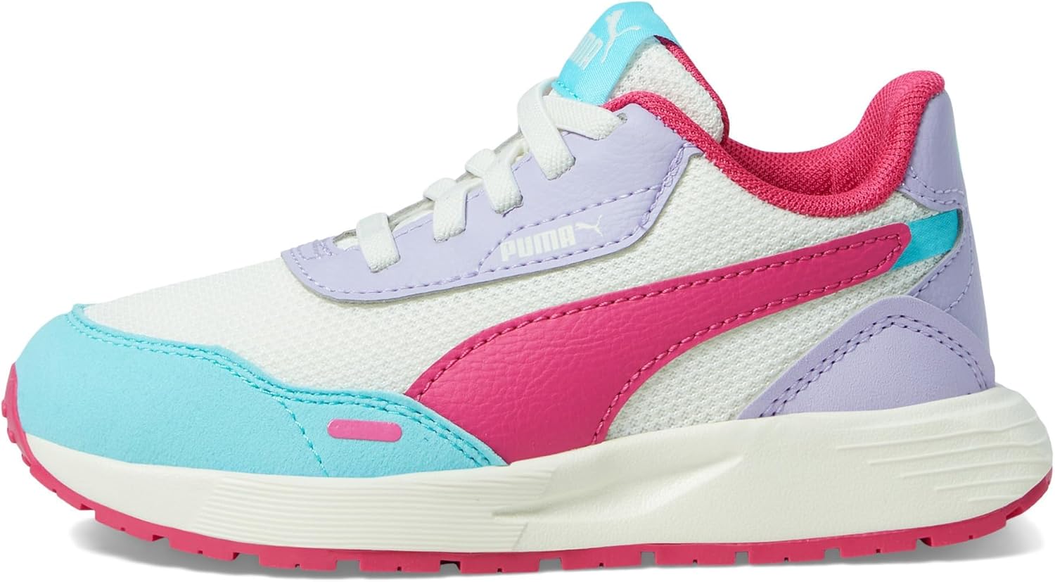 Детские кроссовки PUMA Runtamed для мальчиков с шнуровкой, повседневные - синие, белые — фото 4