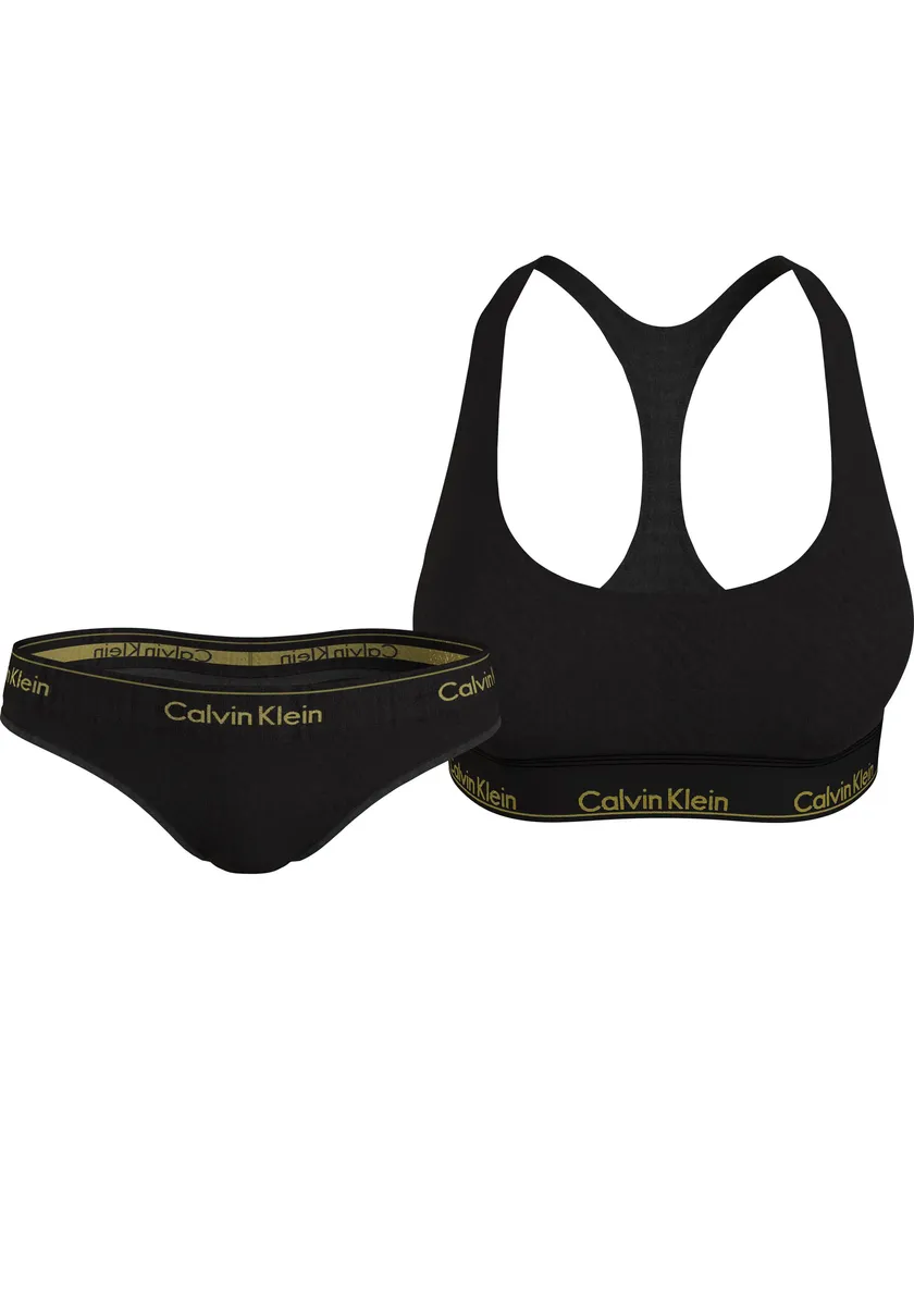 

Бюстгальтер без косточек Calvin Klein Underwear "UNDERWEAR GIFT SET", с надписью логотипа CK, черный