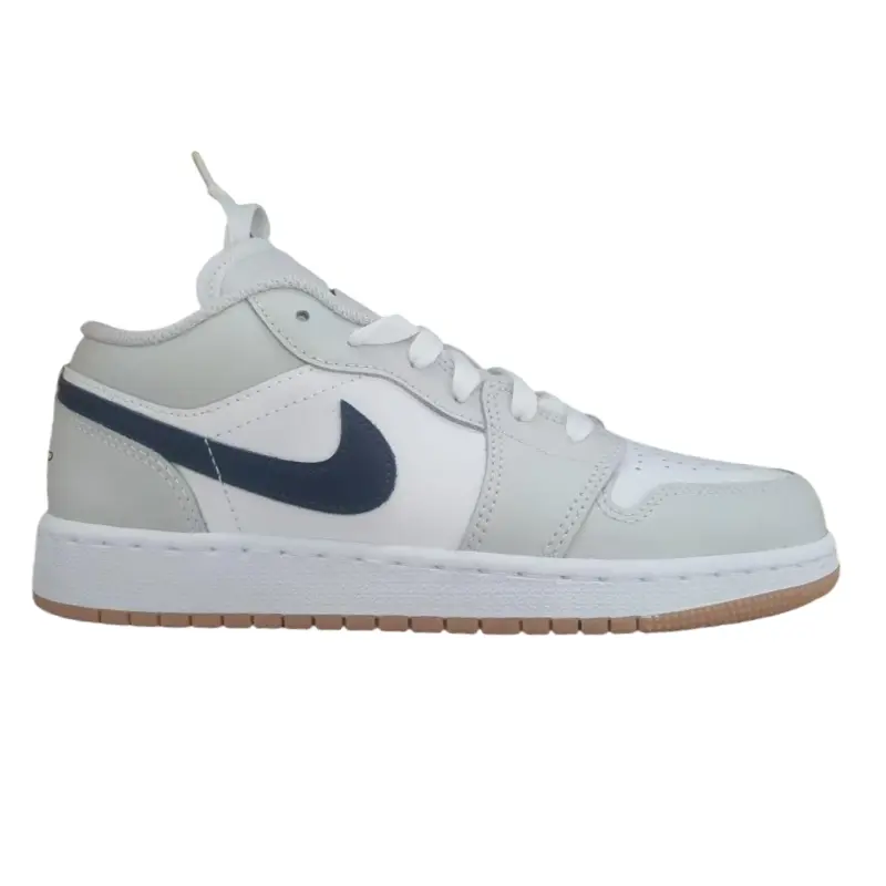Jordan Детские баскетбольные кроссовки Air 1 низкие White/Gray противоскользящие износостойкие — фото 4