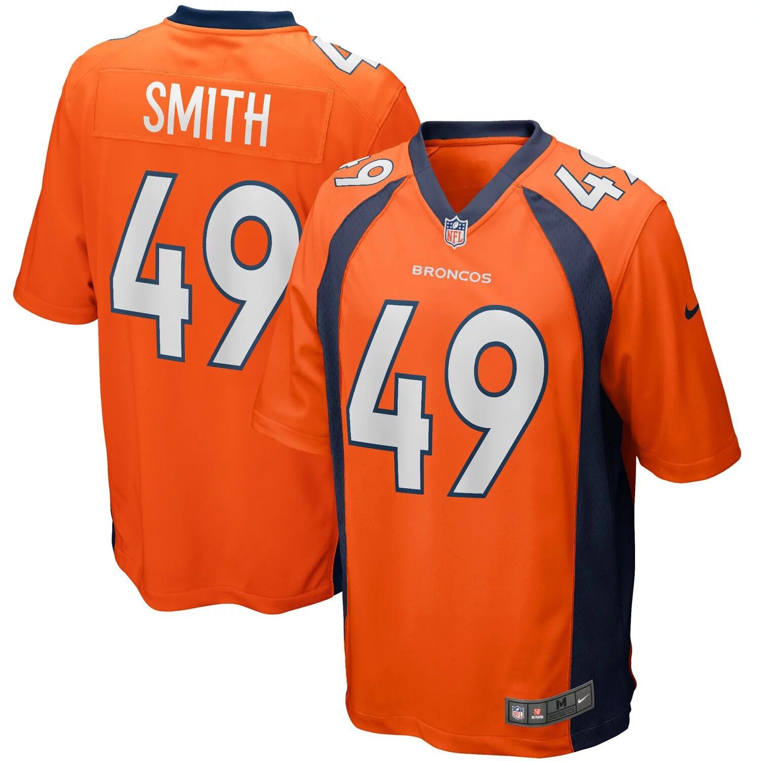 

Мужская футболка Dennis Smith Orange Denver Broncos Game Retired Player Nike