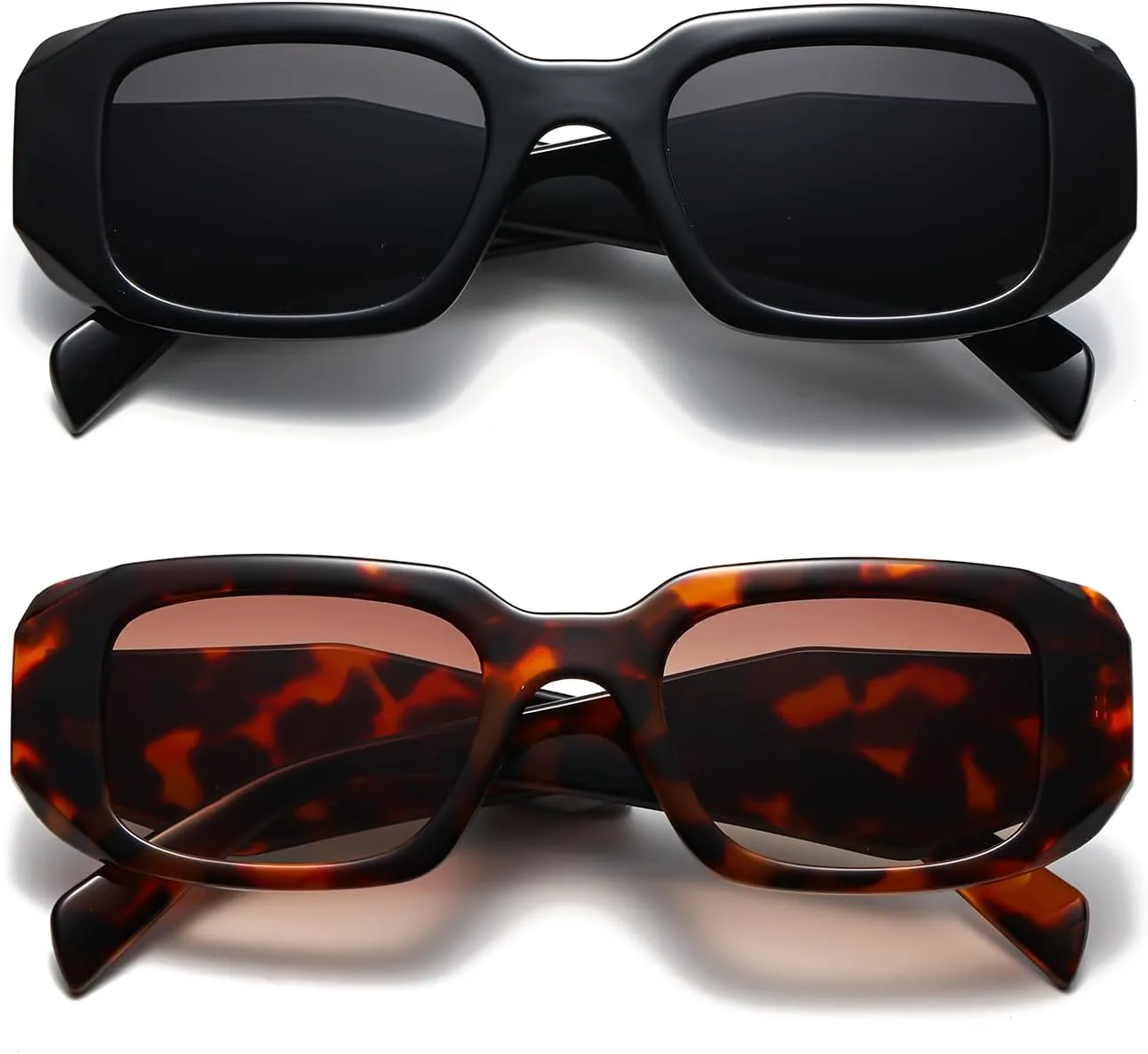 

Прямоугольные солнцезащитные очки для женщин и мужчин в винтажном стиле 90-х годов, дизайнерские, модные, в узкой квадратной оправе D Lolylad, Black+flower