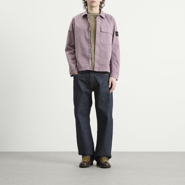 Рубашка-куртка из органического хлопкового твила Stone Island, фиолетовый серый — фото 4