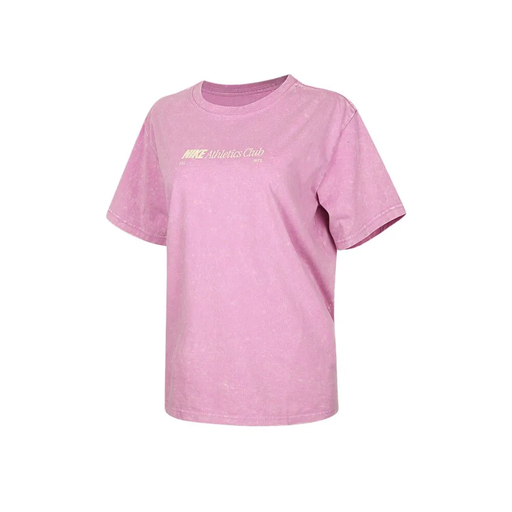 Футболка Club T Shirts Women's Pink с круглым вырезом Nike