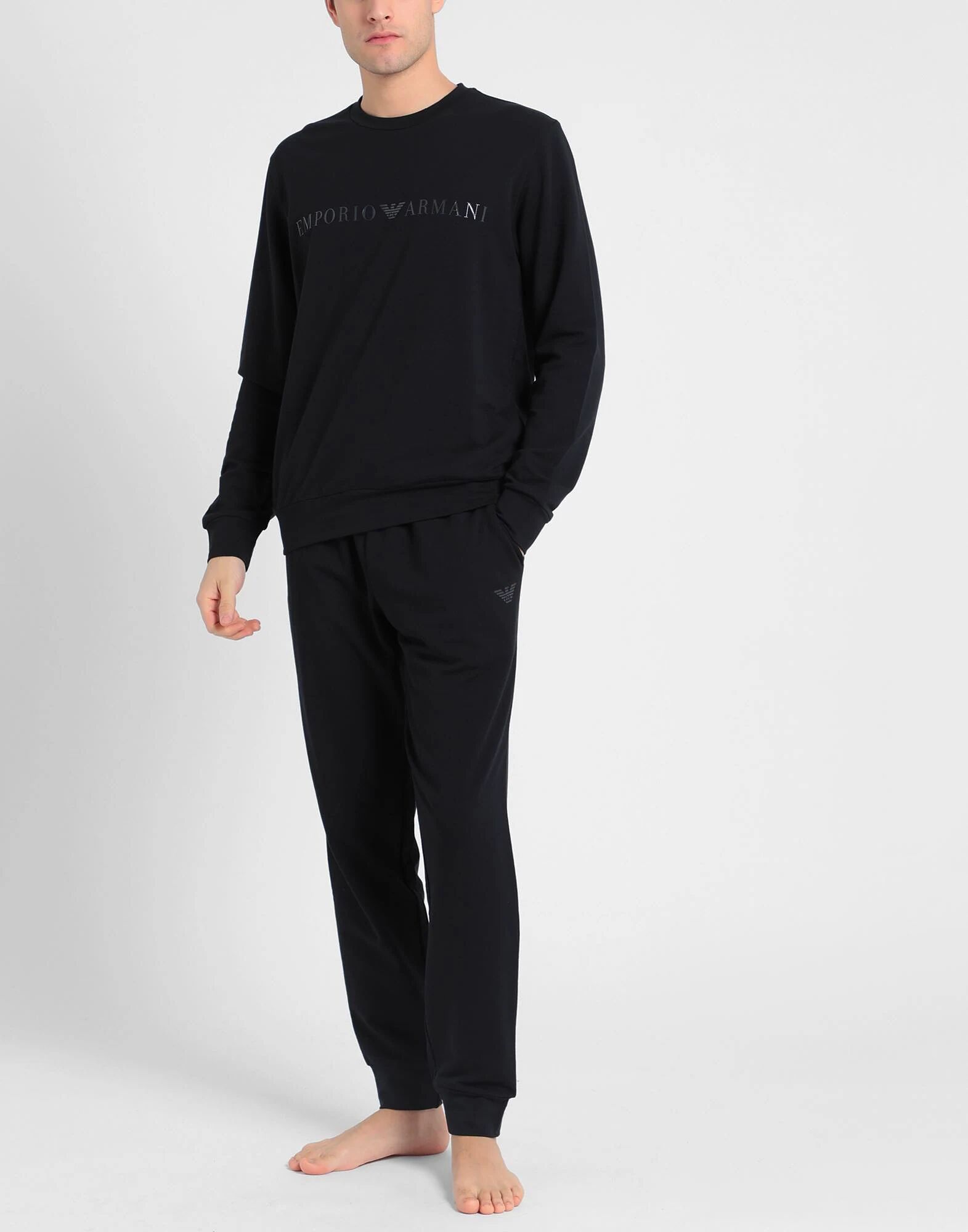 Одежда для сна, футболка с длинным рукавом Emporio Armani, черный — фото 2