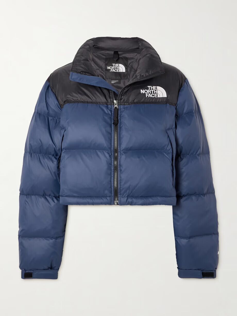 

Укороченный стеганый пуховик Nuptse The North Face, темно-синий