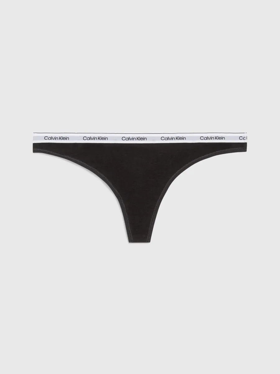 Трусики Calvin Klein Underwear "THONG (LOW-RISE)", с логотипом на поясе, черный — фото 4