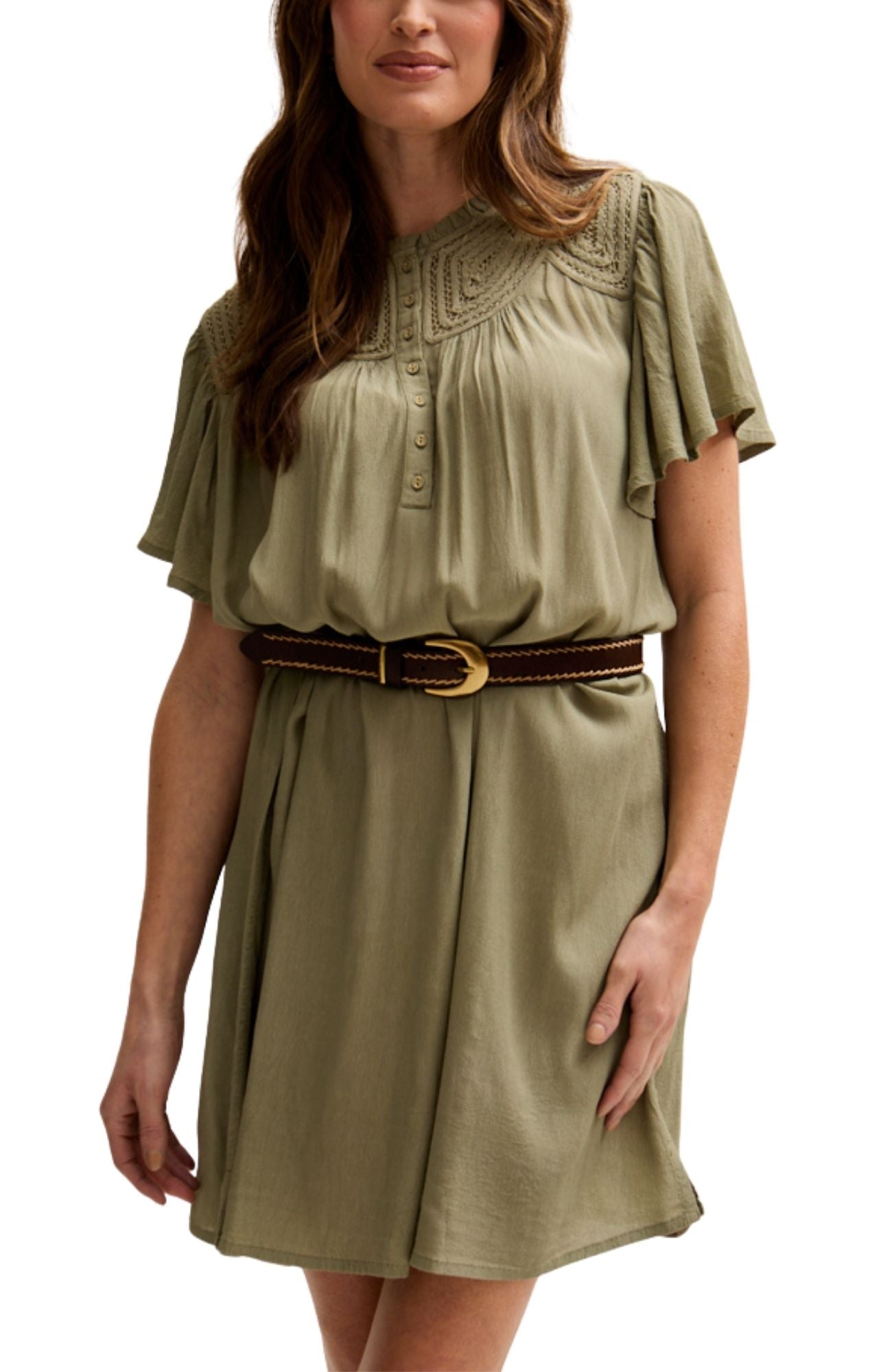 

Женское мини-платье Lily and Lionel London с рукавами «Ромэ-ангел» Lily And Lionel London, зеленый