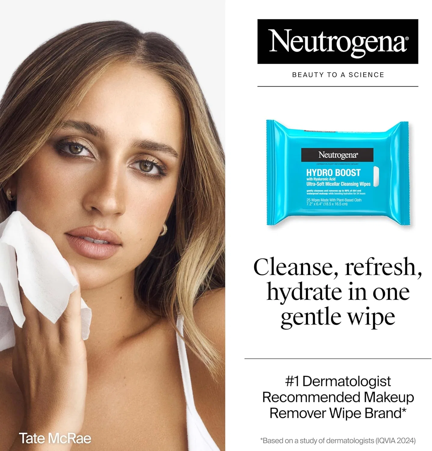 Средство для снятия макияжа Neutrogena — Салфетки для снятия макияжа HydroBoost с гиалуроновой кислотой, увлажняющие, , 2 упаковки — фото 2