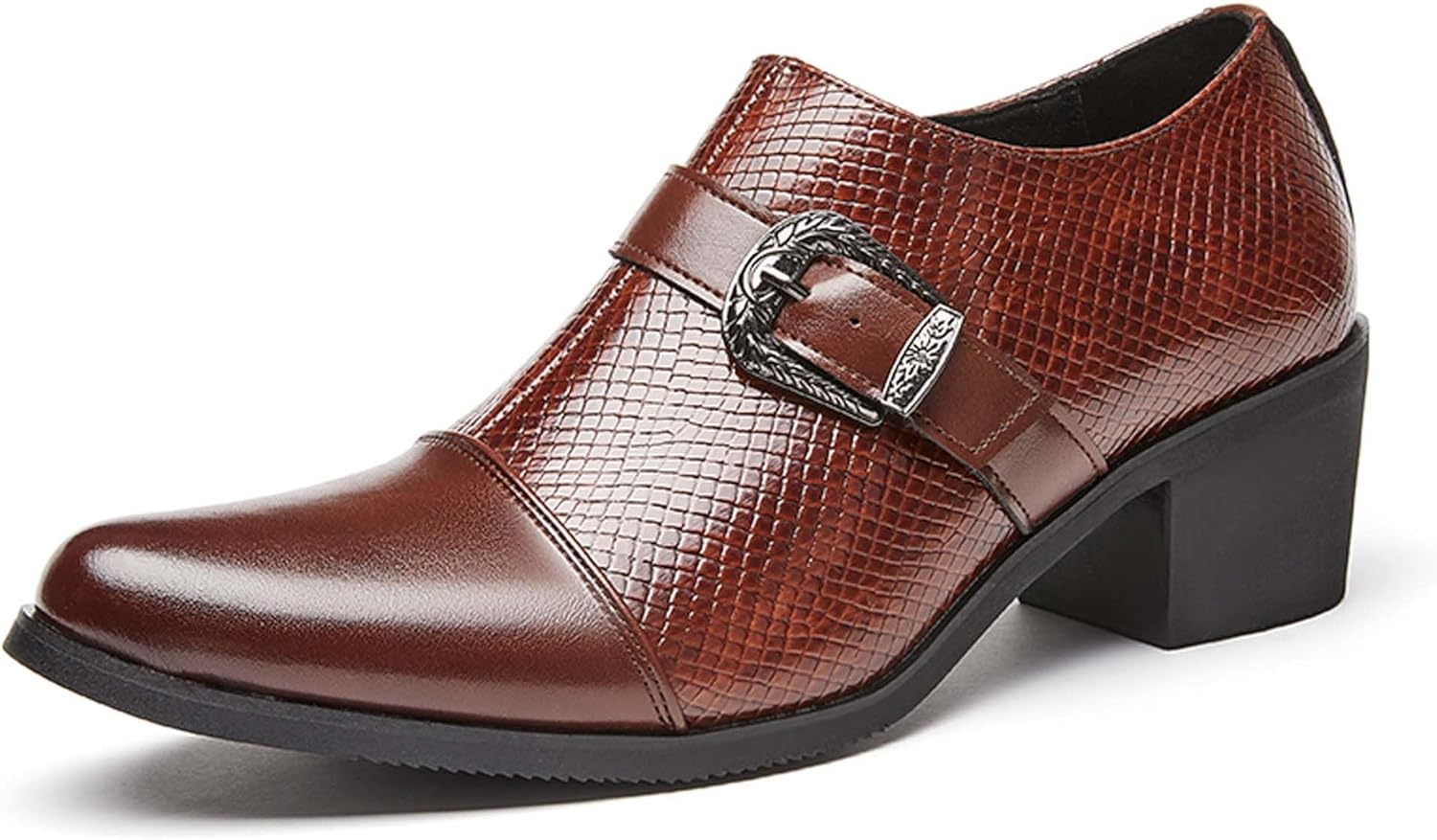 

Мужские лоферы с массивным каблуком, городского ретро-стиля, увеличивающие рост, деловые, повседневные, формальные, противоскользящие, оксфорды для ходьбы, офисные, для униформы, банкета, свадьбы, кожаные туфли Generic, коричневый