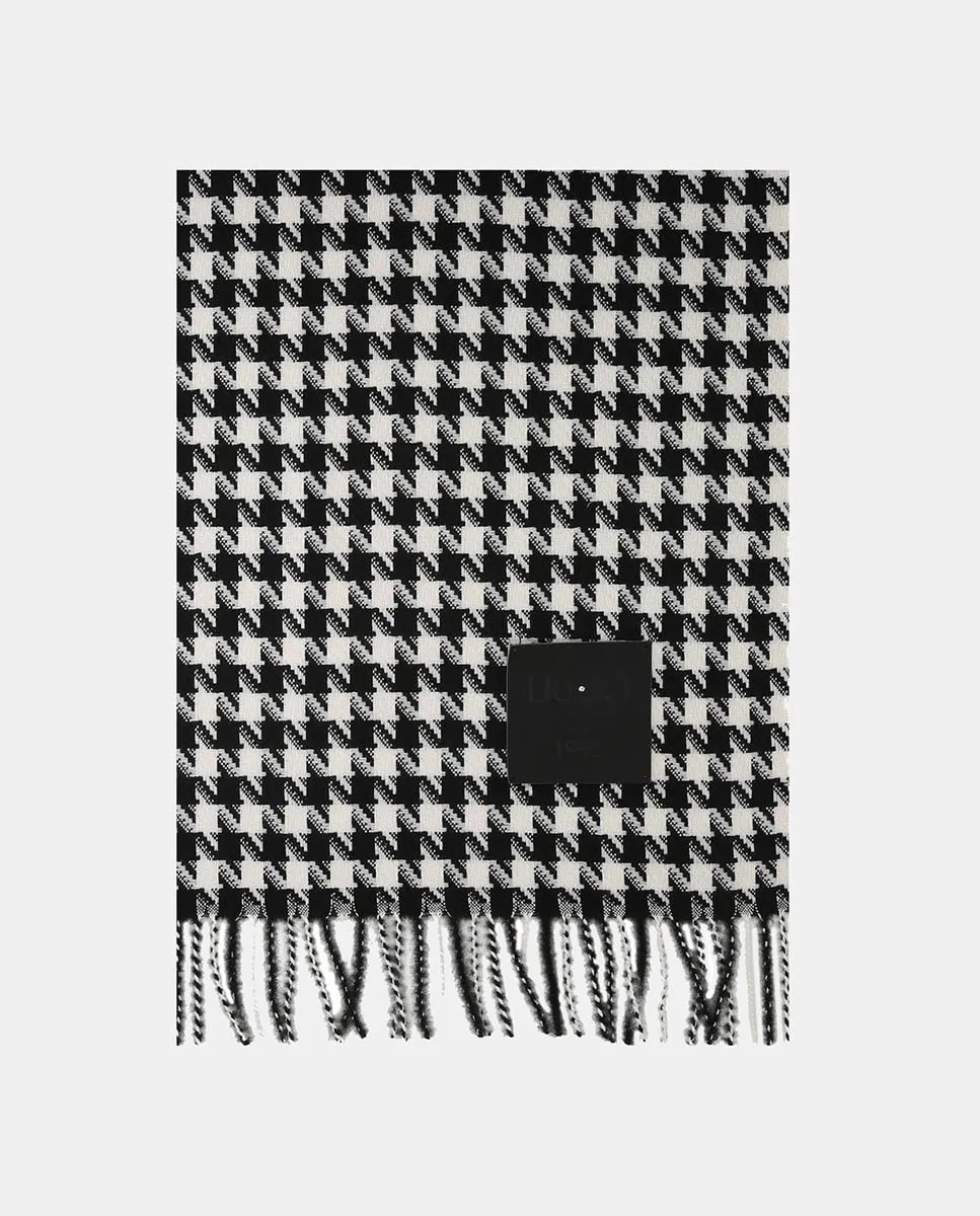 

Макси-шарф с рисунком «гусиная лапка» LIUJO, черный