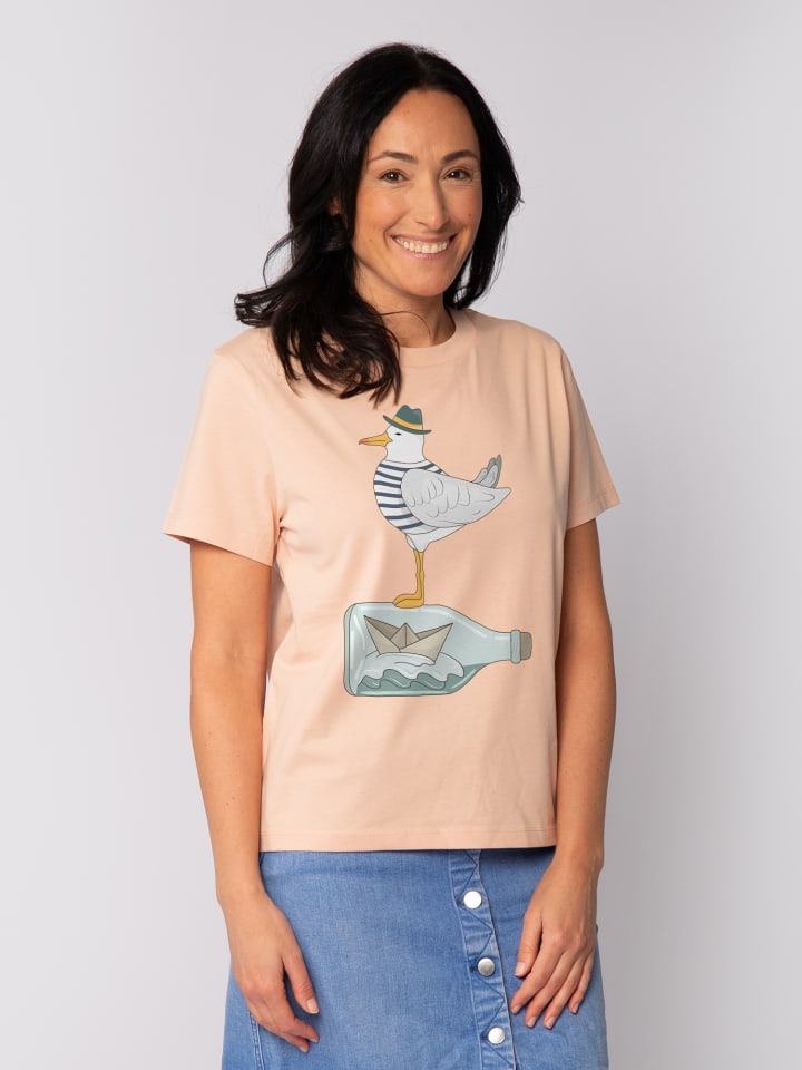 

Футболка Чайка в шляпе в цвете Fraiche Peche wat Apparel