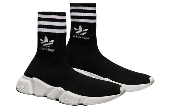 Кроссовки x adidas originals speed sneakers 'black white' Balenciaga, черный — фото 2