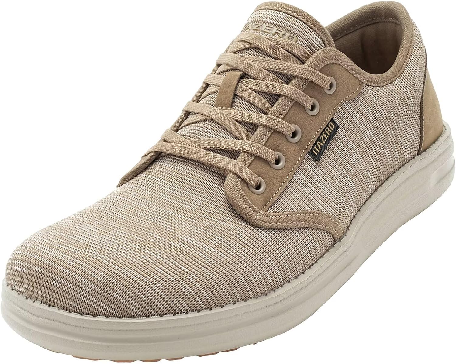 

Мужские туфли 1TAZERO широкого размера с поддержкой свода стопы, легкие повседневные лоферы для пожилых людей и владельцев широкой стопы, обувь для ходьбы при подошвенном фасците, бежевый
