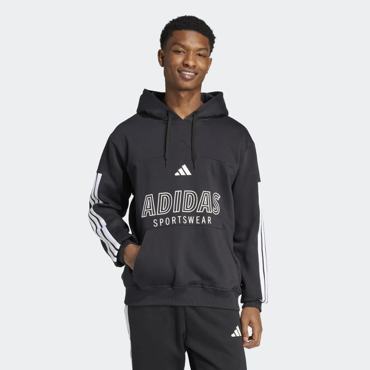

Мужская толстовка с капюшоном House of Tiro Fleece Adidas, черный