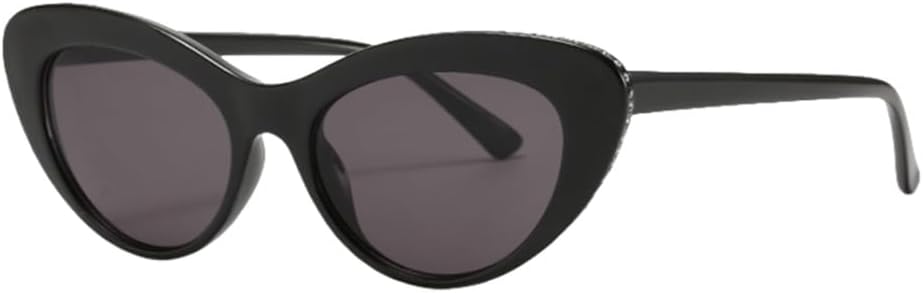 

Стильные солнцезащитные очки с бриллиантами для женщин 2027 года, винтажная оправа с кристаллами, очки-«кошачий глаз», женские солнцезащитные очки UV400 MTZJH, C1 Black