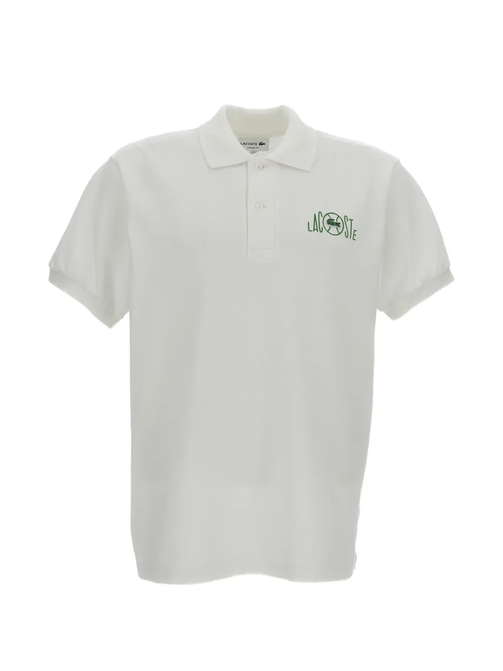 Поло с вышитым логотипом Lacoste, белый