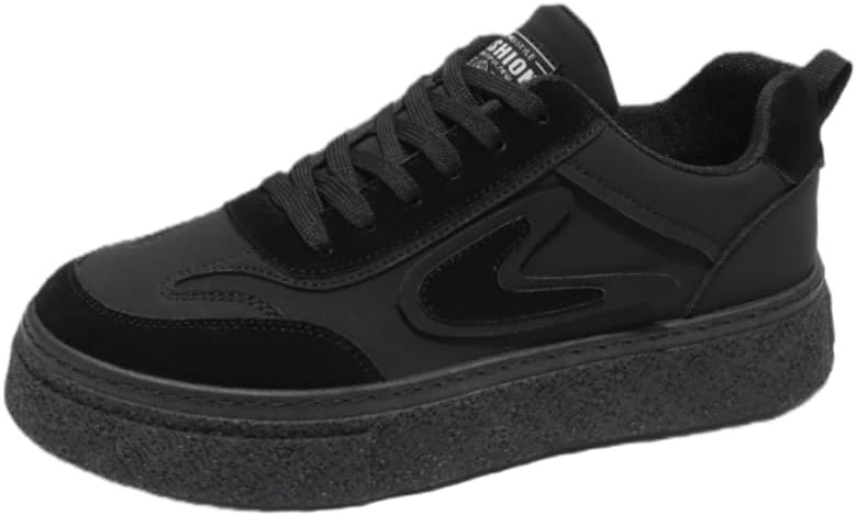 

Мужские всесезонные кроссовки с толстой подошвой и низким верхом, однотонного дизайна, с прочной подошвой из ПВХ Fusecottc, черный