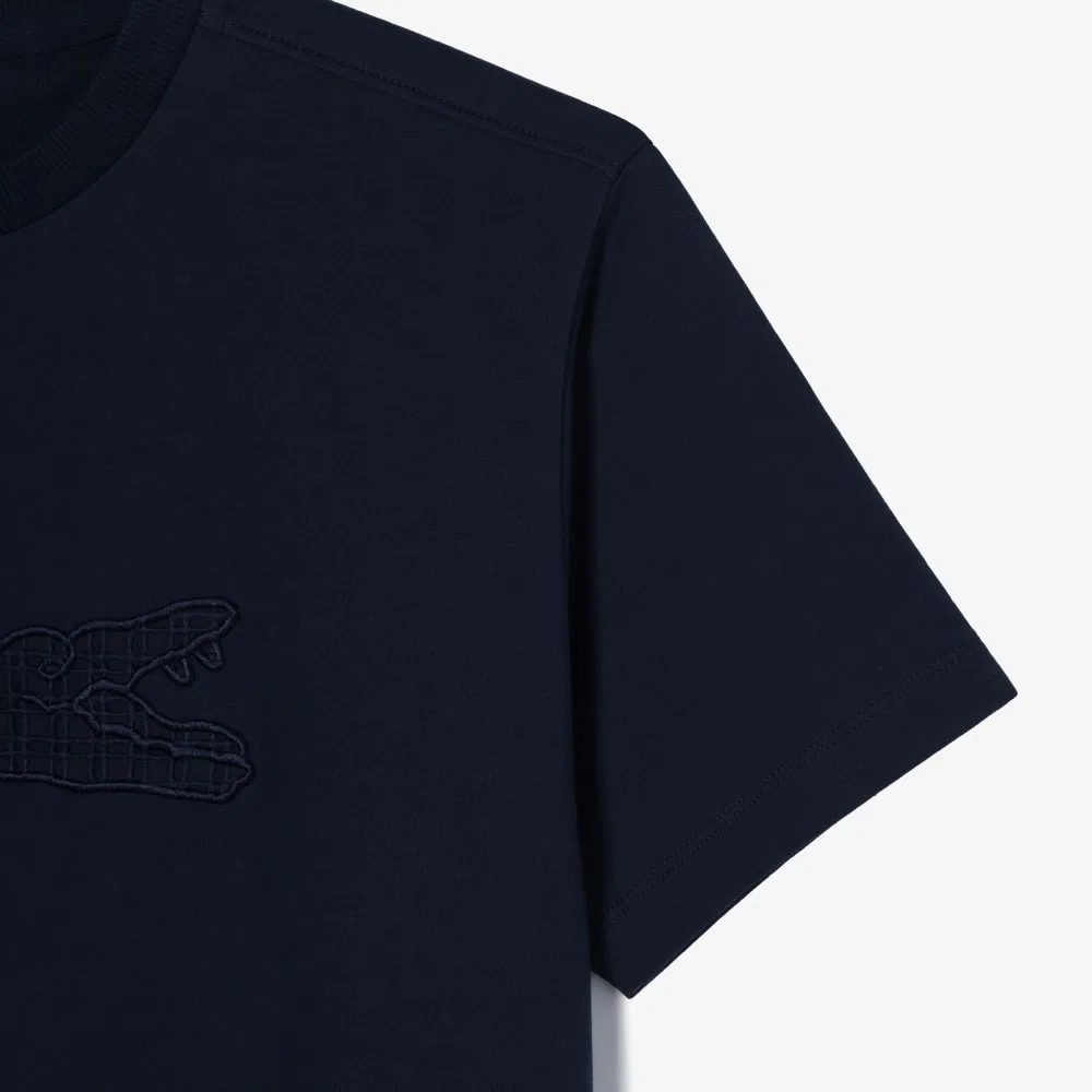 Футболка Lacoste Кружевная, Тёмно-синяя — фото 3