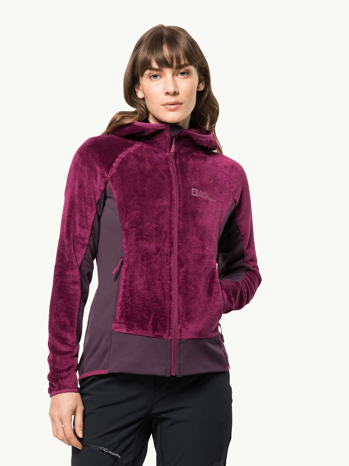 

Толстовка Jack Wolfskin ROTWAND HOODED FZ W, фиолетовый