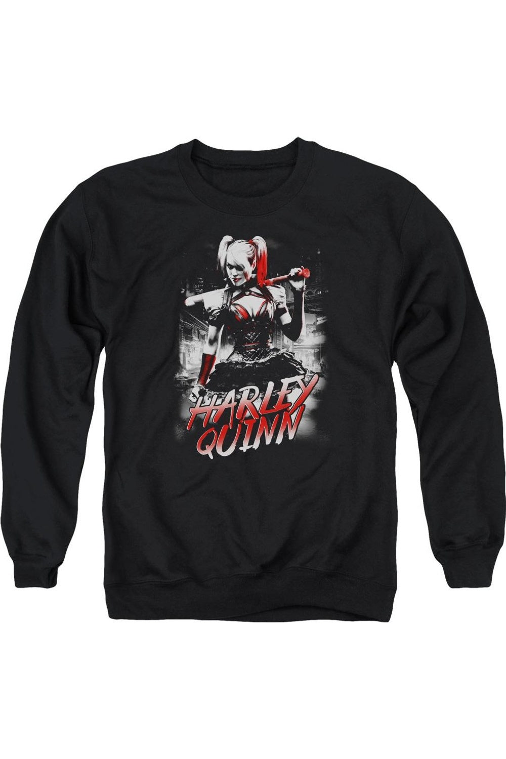 

Толстовка Batman Arkham Knight Quinn City для взрослых с круглым вырезом Gildan, черный