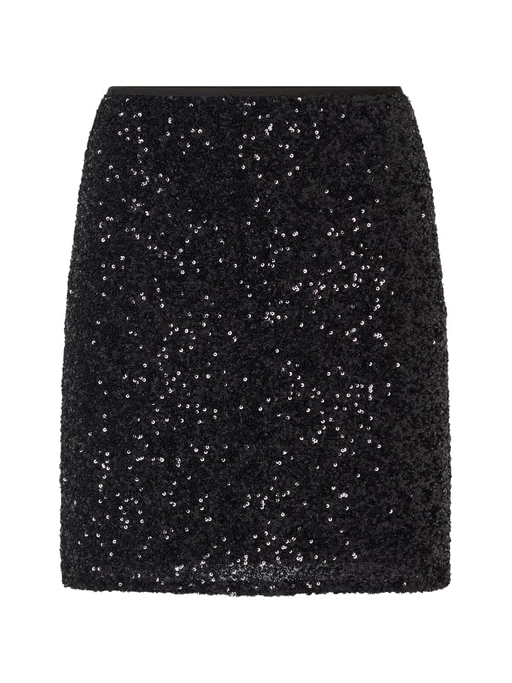 

Шерстяная юбка с пайетками черного цвета CASH-MERE.CH