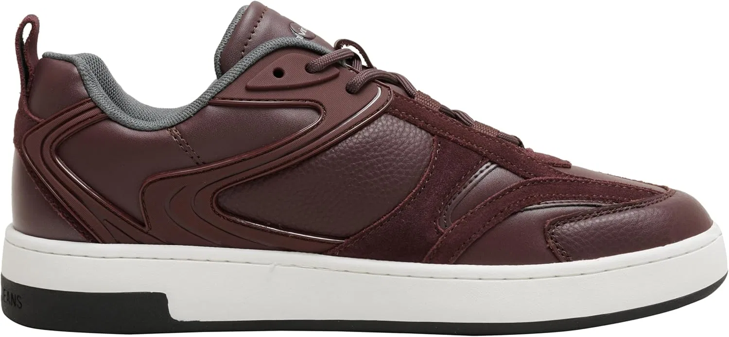 Кроссовки Calvin Klein Herren Cupsole Basket Hybrid Schuhe, Red Bitter Chocolate White — фото 4