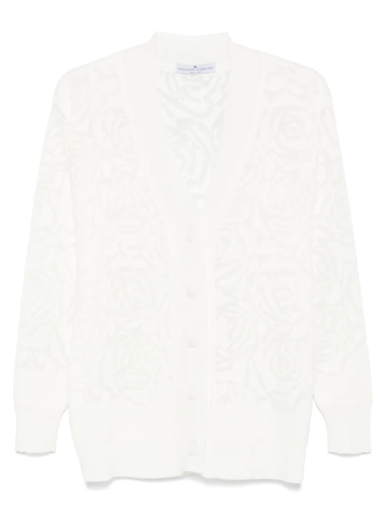 

Жаккардовый кардиган с цветочным узором Ermanno Scervino, нейтральный