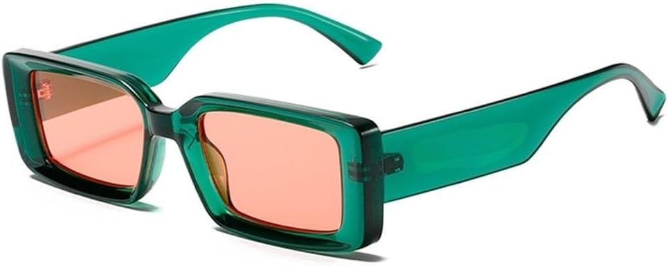 

Модные маленькие прямоугольные солнцезащитные очки-гелевые очка для женщин в стиле ретро, ​​красные и зеленые, с защитой от УФ-излучения UV400, модные солнцезащитные очки для мужчин SKFGNX, Green Red