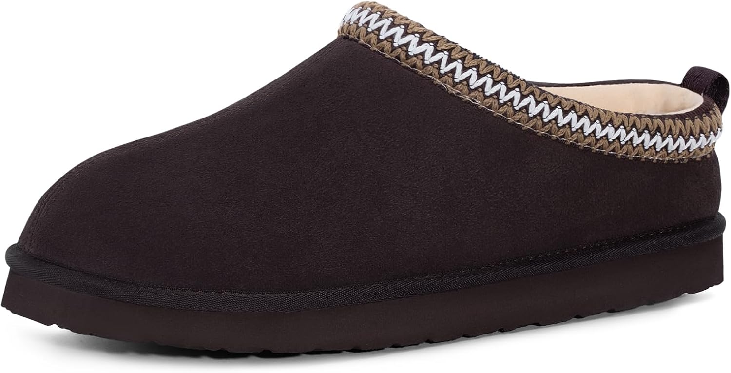 

Мужские зимние тапочки FITORY из натуральной кожи, удобные замшевые туфли с мягкой стелькой из памяти формы, с теплой подкладкой из флиса для дома и улицы, размеры 7-14, коричневый