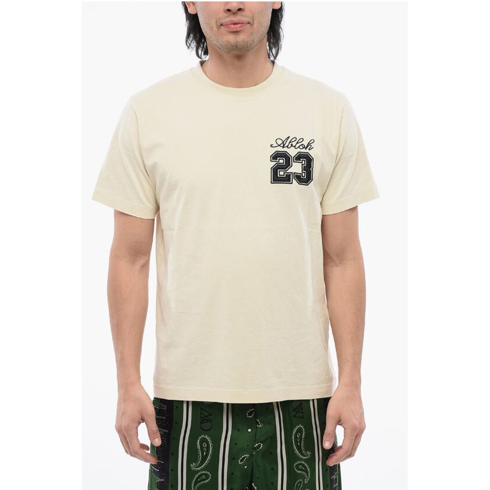 

Футболка 23 с вышивкой и зауженным кроем Off-White, Beige