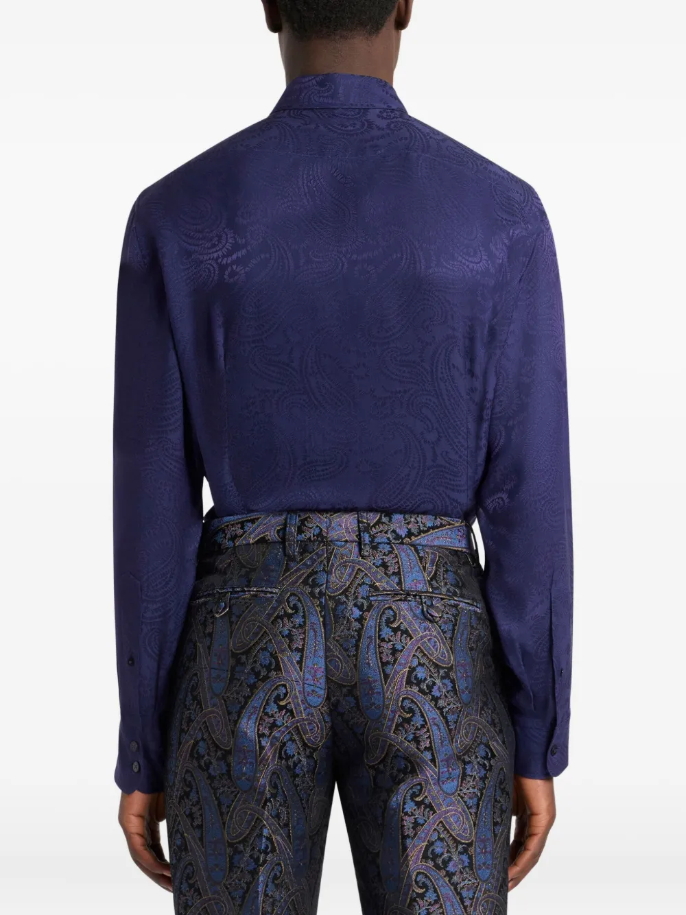 Жаккардовая рубашка с узором пейсли Etro, синий — фото 4