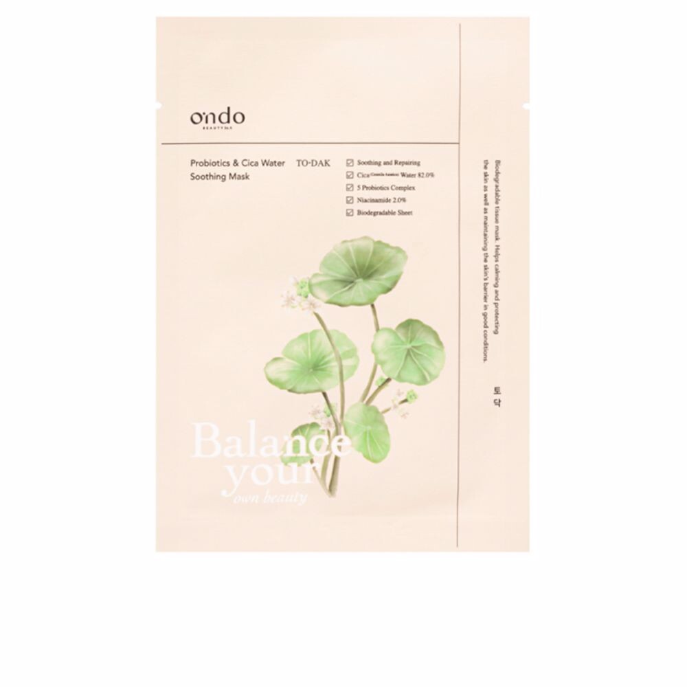 

Маска для лица Probiotics & cica water soothing mask Ondo beauty 36.5, 25 мл