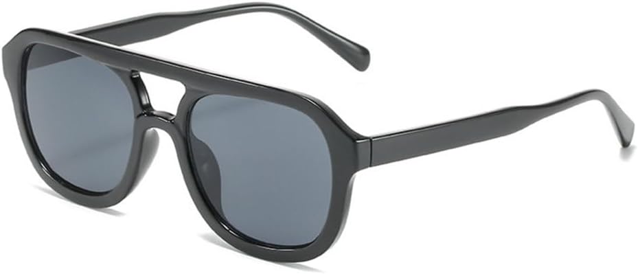 

Женские солнцезащитные очки LVTFCO Retro с двойной перемычкой, модные очки-гелевые очки, трендовые мужские солнцезащитные очки Blue Tea с защитой от УФ-излучения UV400, Black Gray