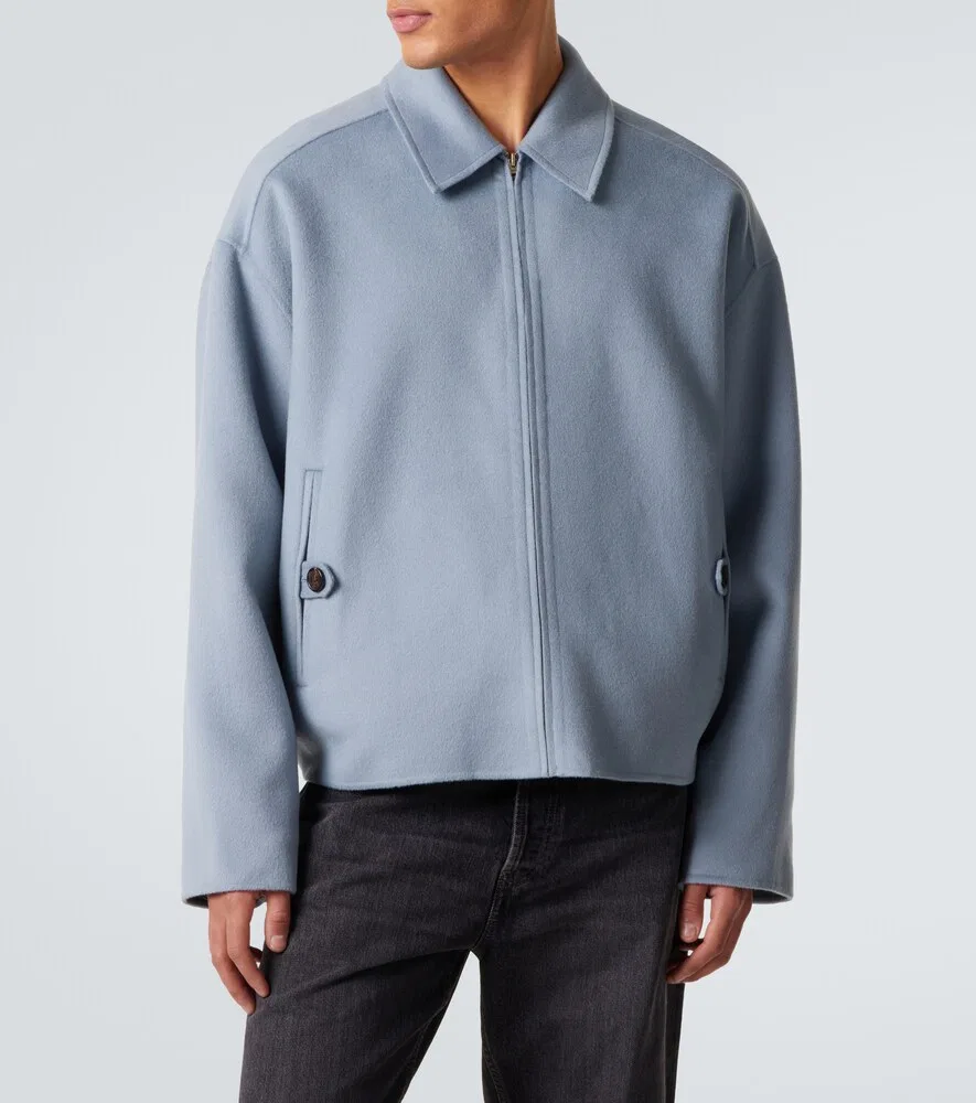 Куртка из шерсти и кашемира Acne Studios, синий — фото 3