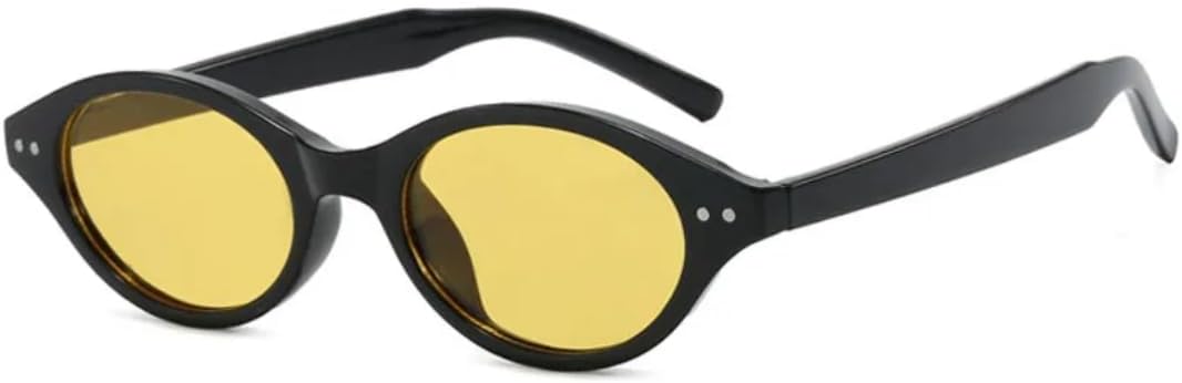 

Солнцезащитные очки с защитой от УФ-излучения UV400 | Маленькие овальные заклепки на оправе | Линзы конфетных цветов для занятий спортом на открытом воздухе и вождения DSVIGF, Black Yellow