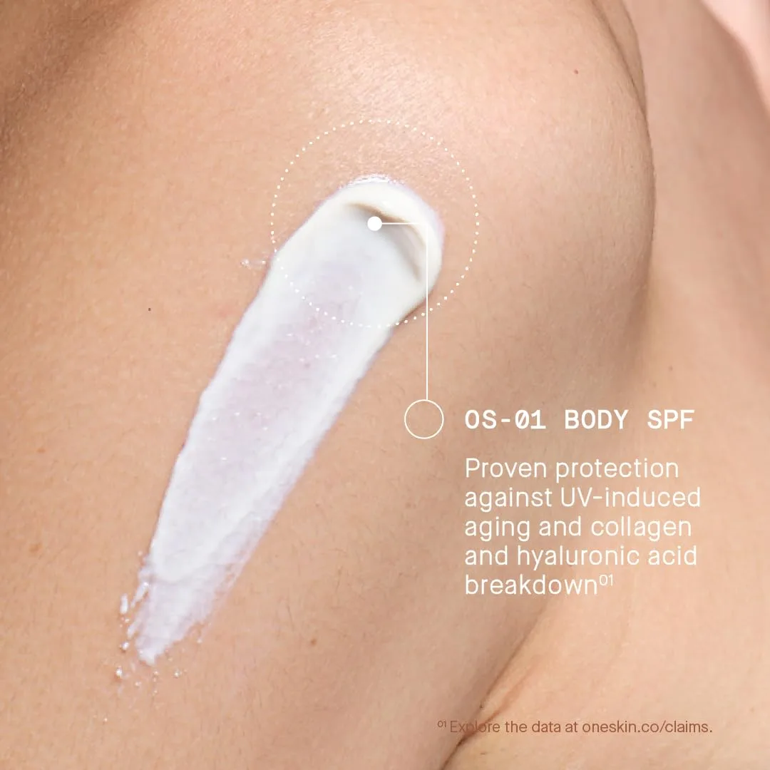 OneSkin BODY SPF OS-01 пептидный минеральный солнцезащитный крем широкого спектра SPF 30+ - защищает кожу от фотостарения, водостойкий, с антиоксидантами, для чувствительной кожи — фото 2
