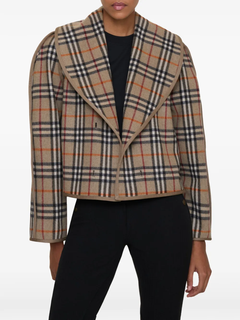 Куртка Burberry с клетчатым узором, бежевый — фото 2