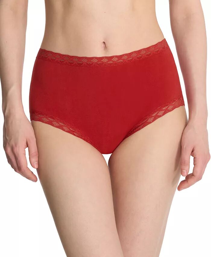 

Трусики-брифы из хлопка с высокой посадкой и кружевной отделкой Bliss 755058 Natori, мультиколор