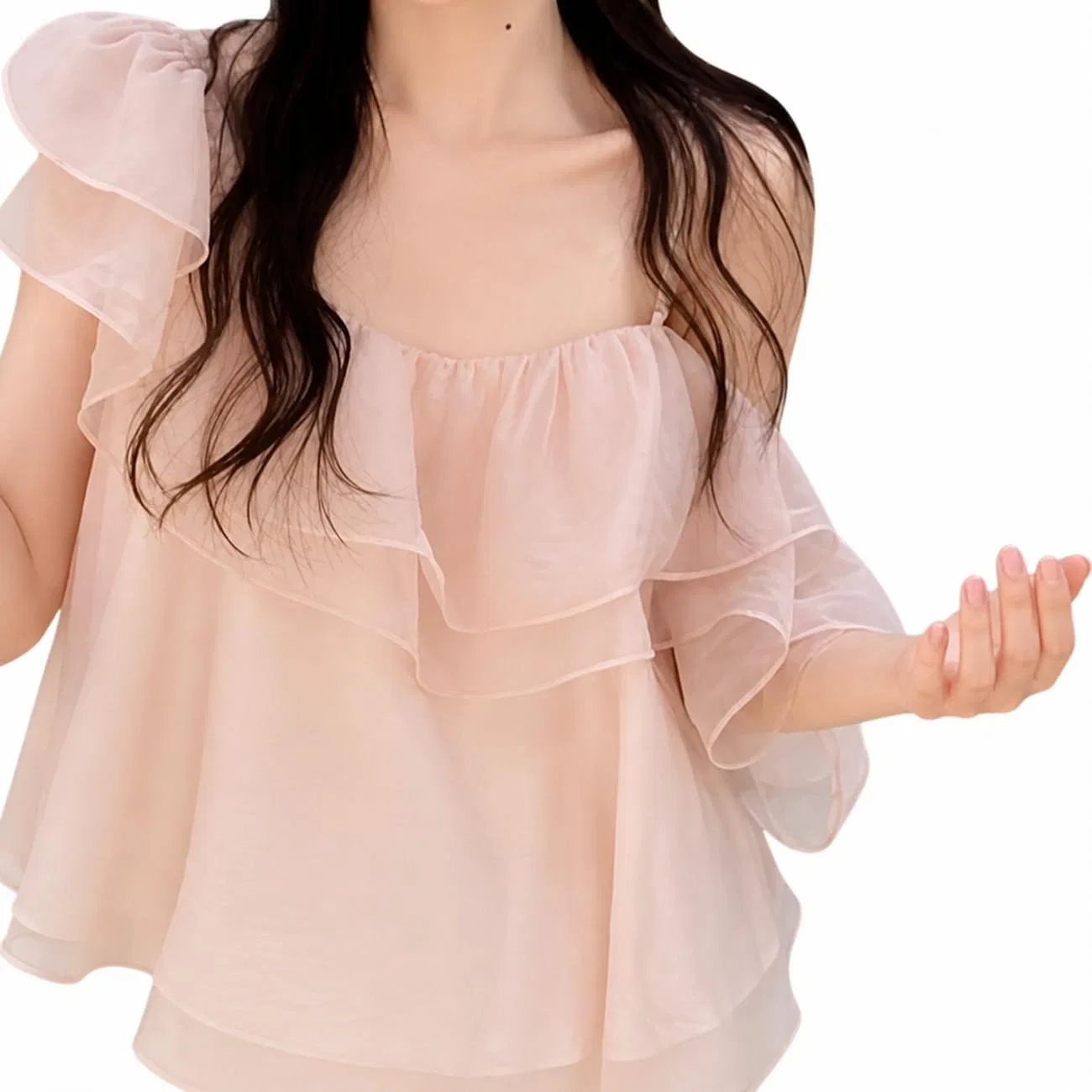 Блуза с кружевом из коллекции French Vintage, абрикосовый