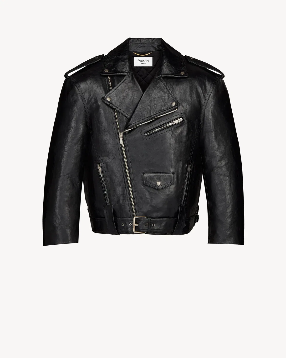 Косуха из зернистой кожи Saint Laurent, черный