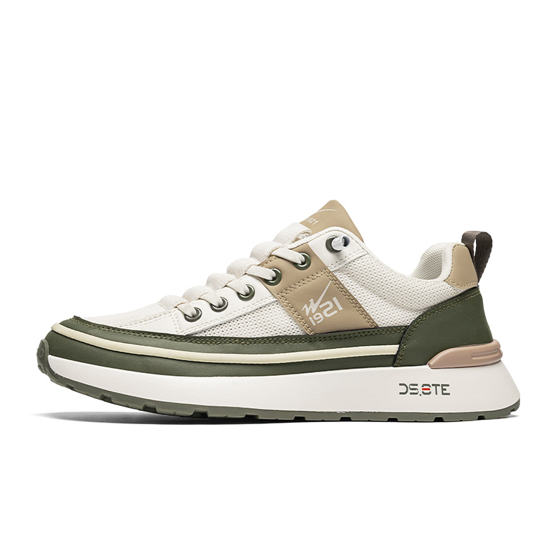 

Износостойкие дышащие легкие мужские кеды Low Top DOUBLE STAR 88, белый зеленый