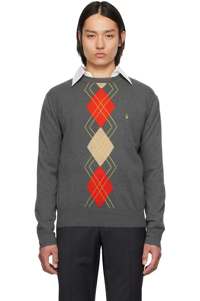 

Свитер с круглым вырезом Argyle Vivienne Westwood, серый