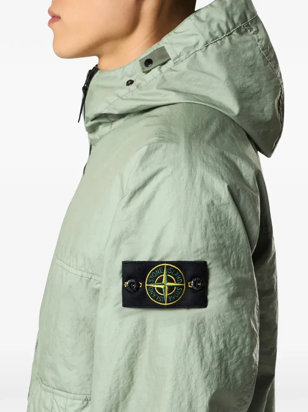 Парка с капюшоном и нашивкой-логотипом Stone Island, зеленый — фото 2