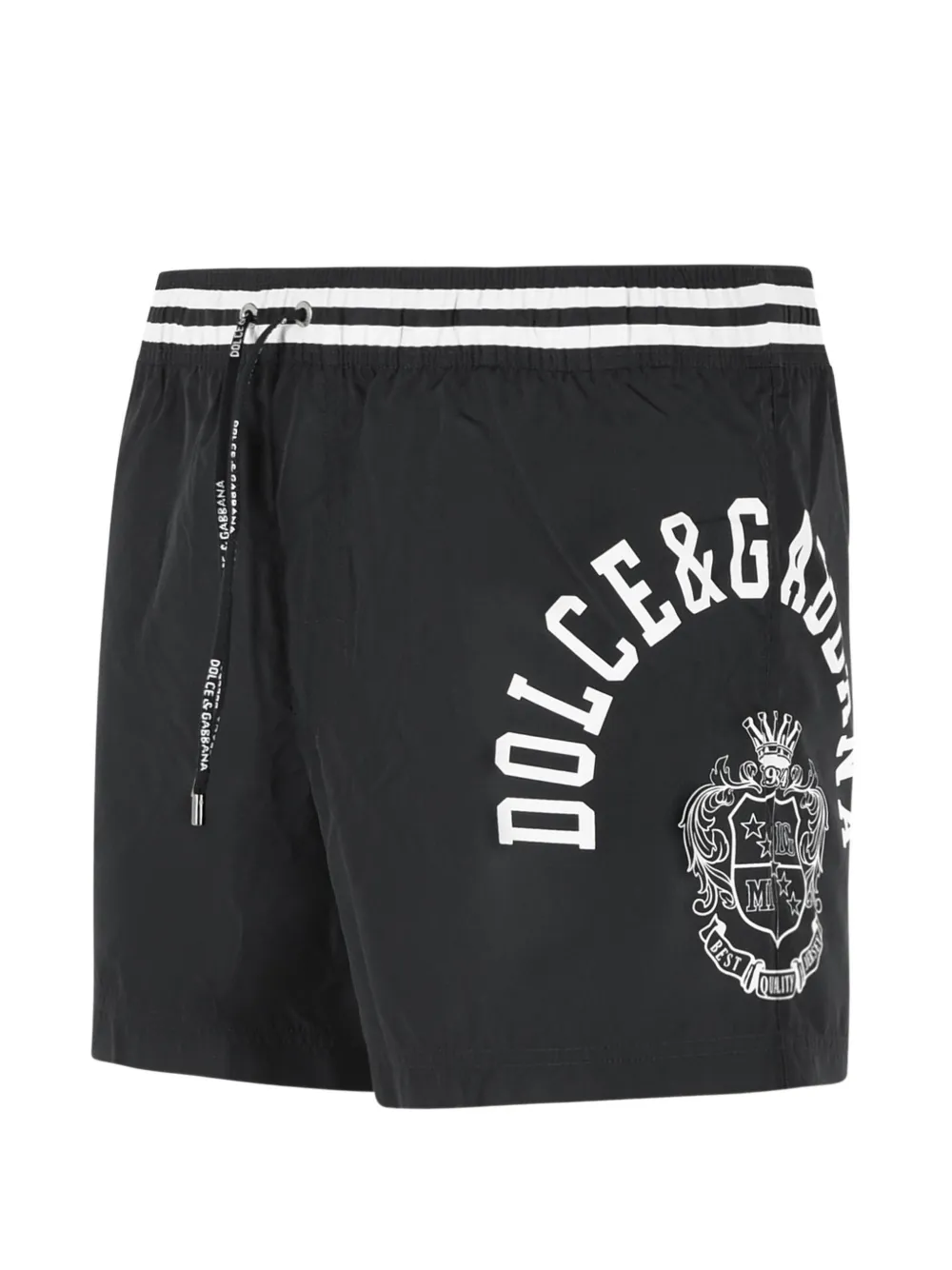 Слитный купальник с контрастным логотипом Dolce & Gabbana, черный — фото 3