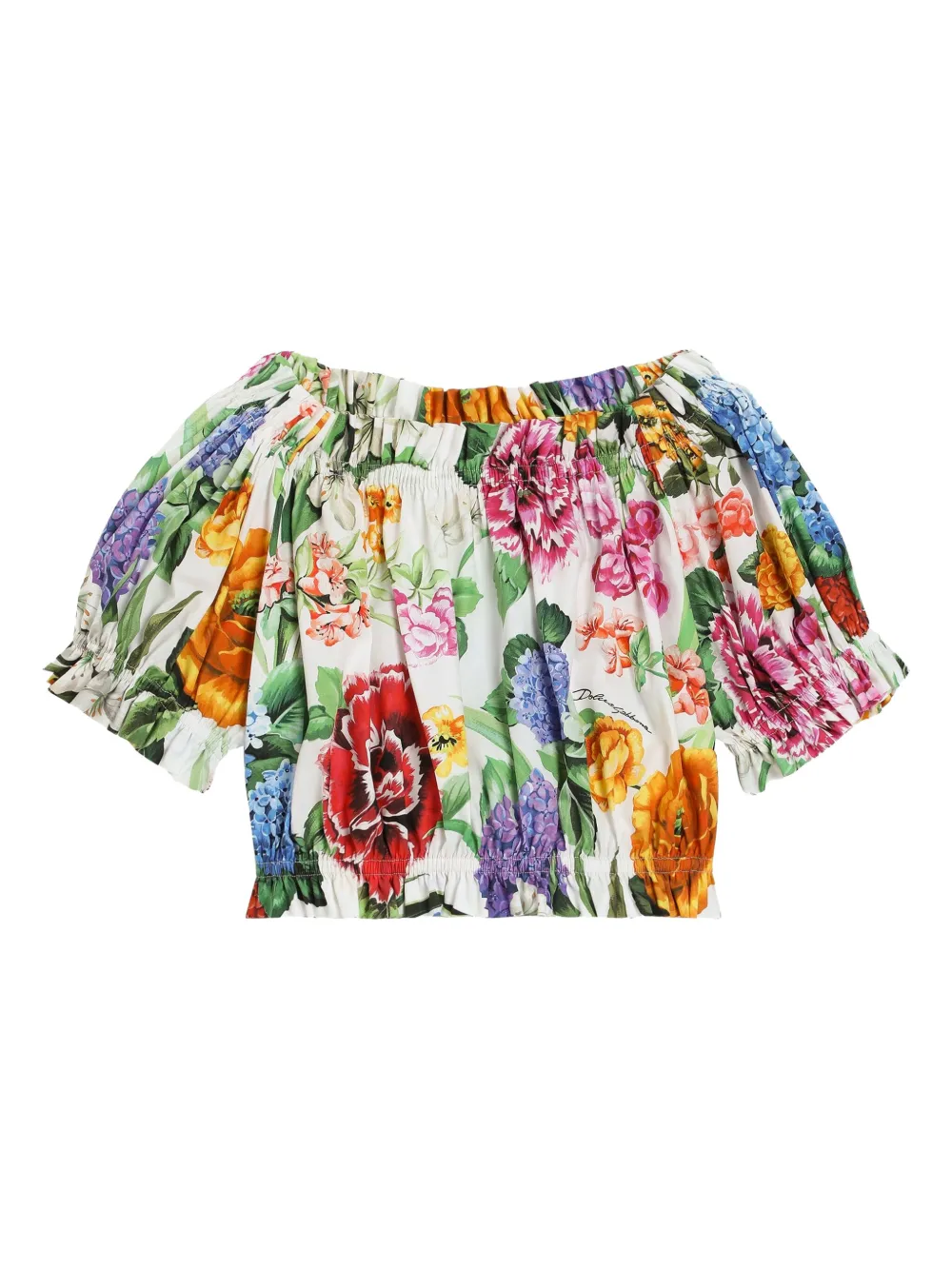 

Блузка с цветочным принтом Dolce & Gabbana Kids, белый