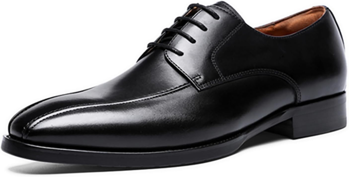 

Мужские классические туфли для делового стиля Оксфорды с простым носком, шнуровкой и дерби с удобным мягким задником Abborora, черный
