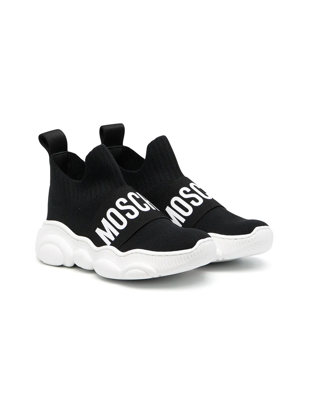 

Высокие кроссовки с логотипом Moschino Kids, черный